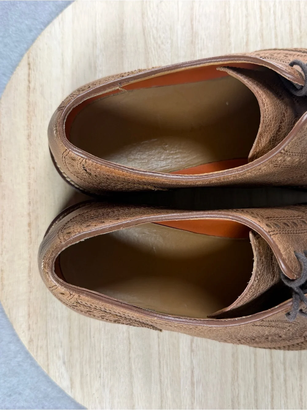 Men's Brown Leather Wingtip Oxford Dress Shoes